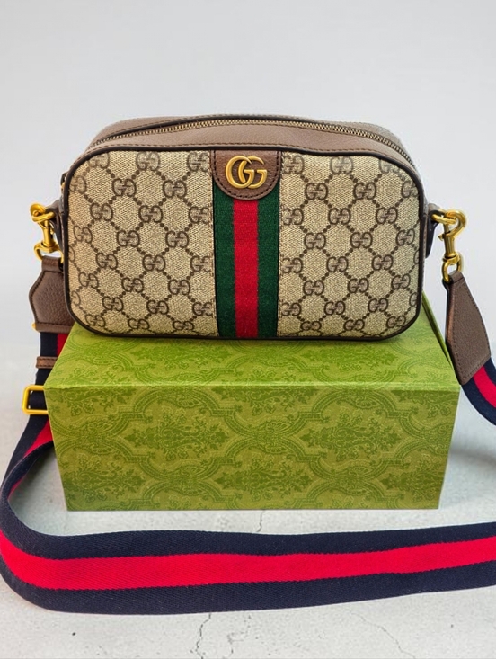 Gucci Handbags - Gucci Ophidia GG Small Crossbody Camera Bag Brown Canvas